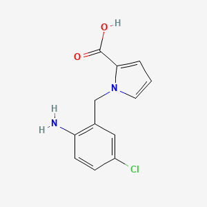 molecular formula C12H11ClN2O2 B8541711 1-(2-Amino-5-chlorobenzyl)-2-pyrrolecarboxylic acid 
