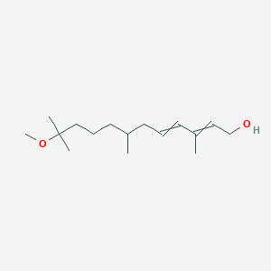 molecular formula C16H30O2 B8541728 11-Methoxy-3,7,11-trimethyldodeca-2,4-dien-1-ol CAS No. 62427-79-6