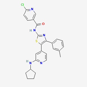 6-Chloro-N-[5-(2-cyclopentylamino-4-pyridyl)-4-(3-methylphenyl)-1,3-thiazol-2-YL]nicotinamide