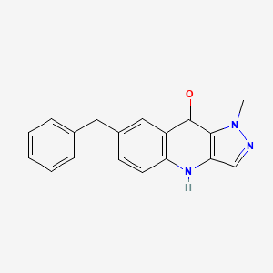 molecular formula C18H15N3O B8541750 7-Benzyl-1-methyl-1,4-dihydro-pyrazolo[4,3-b]quinolin-9-one 