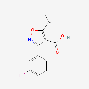 molecular formula C13H12FNO3 B8541904 5-Isopropyl-3-(3-fluoro-phenyl)-isoxazole-4-carboxylic acid 