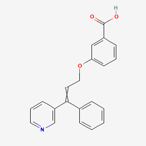 B8541913 3-{[3-Phenyl-3-(pyridin-3-yl)prop-2-en-1-yl]oxy}benzoic acid CAS No. 89667-96-9