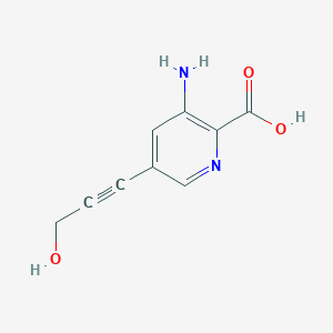 molecular formula C9H8N2O3 B8541947 3-Amino-5-(3-hydroxy-prop-1-ynyl)-pyridine-2-carboxylic acid 
