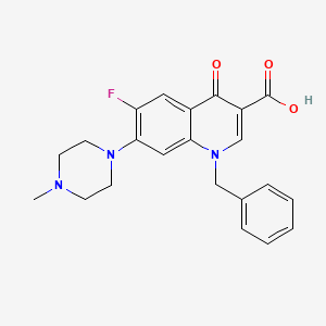 molecular formula C22H22FN3O3 B8541972 1-Benzyl-6-fluoro-7-(4-methylpiperazinyl)-4-oxo-1,4-dihydro-quinoline-3-carboxylic acid 