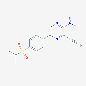 molecular formula C15H15N3O2S B8541990 3-Ethynyl-5-(4-isopropylsulfonylphenyl)pyrazin-2-amine 