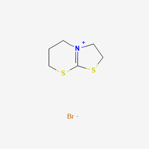 molecular formula C6H10BrNS2 B8542095 2,3,6,7-Tetrahydro-5H-[1,3]thiazolo[2,3-b][1,3]thiazin-4-ium bromide CAS No. 30760-78-2