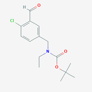 molecular formula C15H20ClNO3 B8542205 (4-Chloro-3-formyl-benzyl)-ethyl-carbamic acid tert-butyl ester 