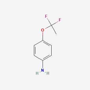 molecular formula C8H9F2NO B8542220 Benzenamine, 4-(1,1-difluoroethoxy)- 