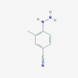 molecular formula C8H9N3 B8542225 4-Hydrazinyl-3-methylbenzonitrile 