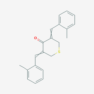 molecular formula C21H20OS B8542264 3,5-Bis[(2-methylphenyl)methylidene]thian-4-one CAS No. 61448-85-9