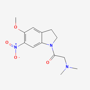 molecular formula C13H17N3O4 B8542274 2-(Dimethylamino)-1-(5-methoxy-6-nitroindolin-1-yl)ethanone CAS No. 1116229-90-3