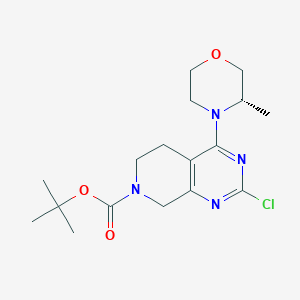 molecular formula C17H25ClN4O3 B8542282 Pyrido[3,4-d]pyriMidine-7(6H)-carboxylic acid, 2-chloro-5,8-dihydro-4-[(3S)-3-Methyl-4-Morpholinyl]-, 1,1-diMethylethyl ester 