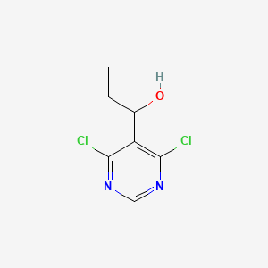 molecular formula C7H8Cl2N2O B8542303 1-(4,6-Dichloropyrimidin-5-yl)propan-1-ol 