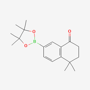 molecular formula C18H25BO3 B8542373 4,4-Dimethyl-7-(4,4,5,5-tetramethyl-1,3,2-dioxaborolan-2-yl)-3,4-dihydronaphthalen-1(2H)-one 
