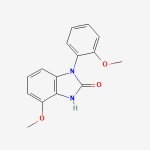 molecular formula C15H14N2O3 B8542400 1,3-dihydro-1-(2-methoxyphenyl)-4-methoxy-2H-benzimidazol-2-one 