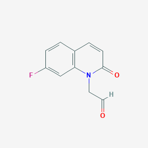 molecular formula C11H8FNO2 B8542402 (7-Fluoro-2-oxo-1(2H)-quinolinyl)acetaldehyde 