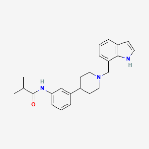 molecular formula C24H29N3O B8542517 Propanamide,n-[3-[1-(1h-indol-7-ylmethyl)-4-piperidinyl]phenyl]-2-methyl- 
