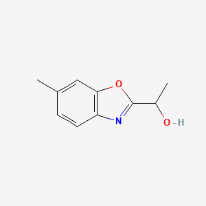 molecular formula C10H11NO2 B8542533 6-Methyl-2-(1-hydroxyethyl)benzoxazole 