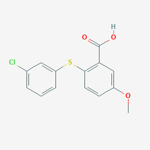 2-[(3-Chlorophenyl)thio]-5-methoxybenzoic acid