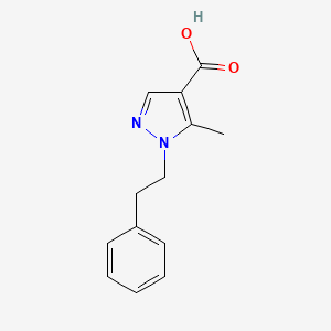 molecular formula C13H14N2O2 B8542627 5-Methyl-1-(2-phenylethyl)pyrazole-4-carboxylic acid 
