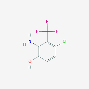 molecular formula C7H5ClF3NO B8542646 2-Amino-4-chloro-3-trifluoromethylphenol 