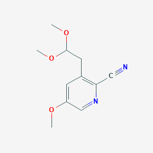 molecular formula C11H14N2O3 B8542661 3-(2,2-Dimethoxyethyl)-5-methoxypicolinonitrile 