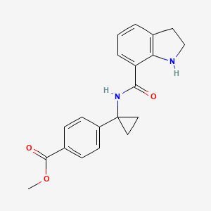 molecular formula C20H20N2O3 B8542692 Methyl 4-{1-[(2,3-dihydro-1H-indol-7-ylcarbonyl)amino]cyclopropyl}benzoate 