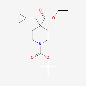 molecular formula C17H29NO4 B8542780 1-Tert-butyl 4-ethyl 4-(cyclopropylmethyl)piperidine-1,4-dicarboxylate 