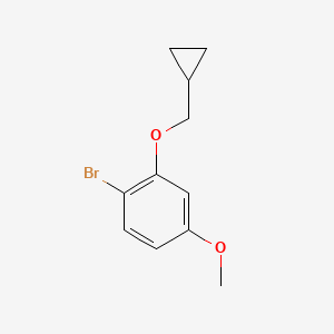 molecular formula C11H13BrO2 B8542794 1-Bromo-2-cyclopropylmethoxy-4-methoxy-benzene 