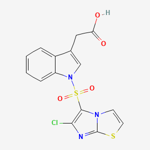 B8542830 1H-Indole-3-acetic acid, 1-[(6-chloroimidazo[2,1-b]thiazol-5-yl)sulfonyl]- CAS No. 872556-15-5