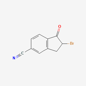 molecular formula C10H6BrNO B8542845 2-Bromo-1-oxoindan-5-carbonitrile 
