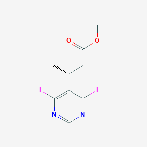 molecular formula C9H10I2N2O2 B8542897 methyl (R)-3-(4,6-diiodopyrimidin-5-yl)butanoate 