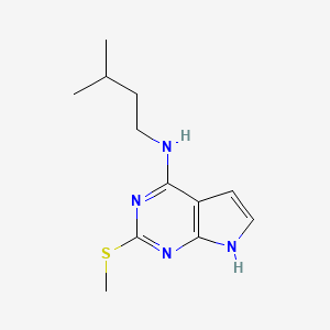 molecular formula C12H18N4S B8543030 N-(3-Methylbutyl)-2-(methylsulfanyl)-7H-pyrrolo[2,3-d]pyrimidin-4-amine CAS No. 54532-50-2