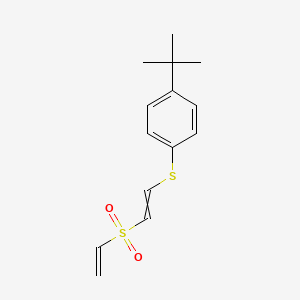 molecular formula C14H18O2S2 B8543068 1-tert-Butyl-4-{[2-(ethenesulfonyl)ethenyl]sulfanyl}benzene CAS No. 61442-06-6