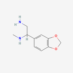 molecular formula C10H14N2O2 B8543075 beta-Methylamino-beta-(3,4-methylenedioxyphenyl)-ethylamine 