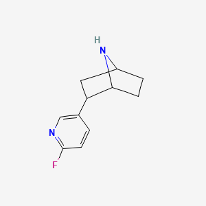 molecular formula C11H13FN2 B8543143 2-(2-Fluoro-5-pyridyl)-7-azanorbornane 