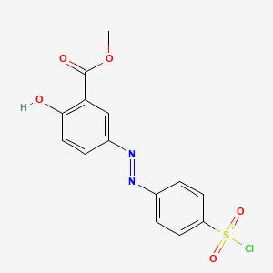 B8543149 Methyl 3-{2-[4-(chlorosulfonyl)phenyl]hydrazinylidene}-6-oxocyclohexa-1,4-diene-1-carboxylate CAS No. 34486-03-8