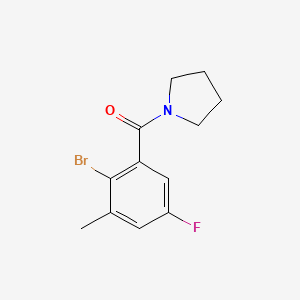 molecular formula C12H13BrFNO B8543201 (2-Bromo-5-fluoro-3-methylphenyl)(pyrrolidin-1-yl)methanone 