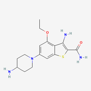 molecular formula C16H22N4O2S B8543282 Benzo[b]thiophene-2-carboxamide,3-amino-6-(4-amino-1-piperidinyl)-4-ethoxy- 