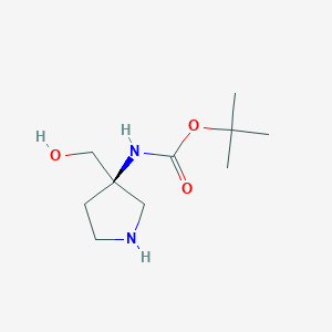 tert-Butyl N-[(3R)-3-(hydroxymethyl)pyrrolidin-3-yl]carbamate