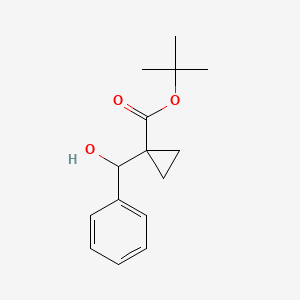 molecular formula C15H20O3 B8543450 Tert-butyl 1-(hydroxy(phenyl)methyl)cyclopropanecarboxylate 