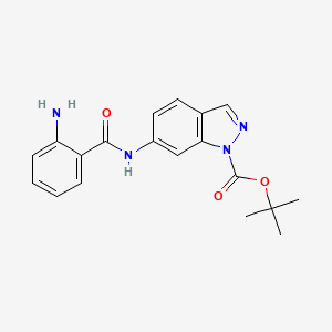 molecular formula C19H20N4O3 B8543459 1h-Indazole-1-carboxylic acid,6-[(2-aminobenzoyl)amino]-,1,1-dimethylethyl ester 