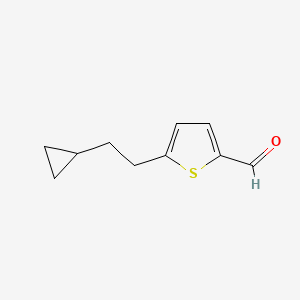 molecular formula C10H12OS B8543485 5-(2-Cyclopropylethyl)thiophene-2-carbaldehyde 