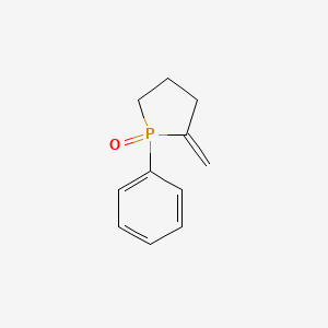 molecular formula C11H13OP B8543487 1-Phenyl-2-methylenephospholane-1-oxide 