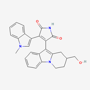 molecular formula C26H23N3O3 B8543551 3-(8-(Hydroxymethyl)-6,7,8,9-tetrahydropyrido[1,2-a]indol-10-yl)-4-(1-methyl-1H-indol-3-yl)-1H-pyrrole-2,5-dione 