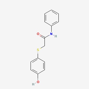 molecular formula C14H13NO2S B8543577 2-(4-Hydroxyphenylthio)acetoanilide 