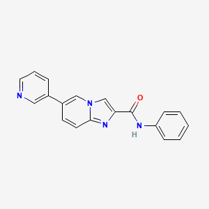 molecular formula C19H14N4O B8543578 N-phenyl-6-(pyrid-3-yl)imidazo[1,2-a]pyridine-2-carboxamide 