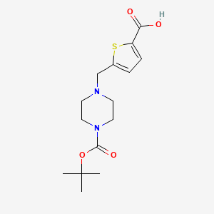 molecular formula C15H22N2O4S B8543584 5-{[4-(Tert-butoxycarbonyl)piperazin-1-yl]methyl}thiophene-2-carboxylic acid 