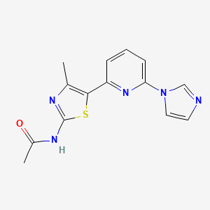 molecular formula C14H13N5OS B8543590 N-[5-(6-imidazol-1-yl-pyridin-2-yl)-4-methyl-thiazol-2-yl]-acetamide 