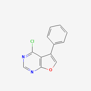 molecular formula C12H7ClN2O B8543604 4-Chloro-5-phenylfuro[2,3-d]pyrimidine 